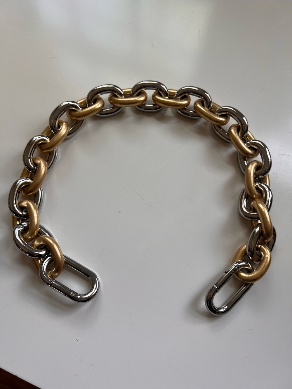 Clare V Mixed Metal Chain Shortie Strap Gold Silver SOLD OUT Rare